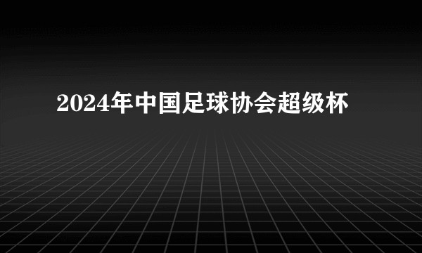 2024年中国足球协会超级杯
