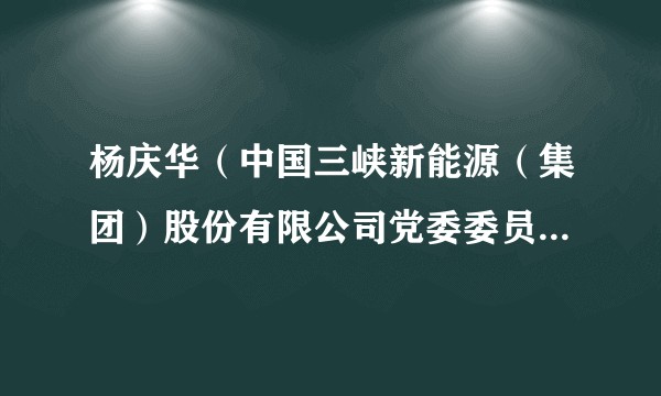 杨庆华（中国三峡新能源（集团）股份有限公司党委委员、总会计师）