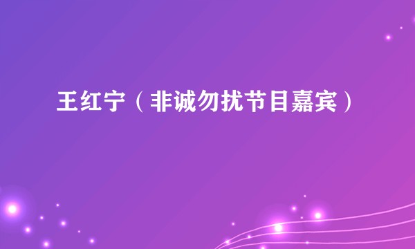 王红宁（非诚勿扰节目嘉宾）
