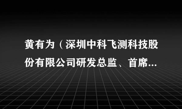 黄有为（深圳中科飞测科技股份有限公司研发总监、首席科学家）