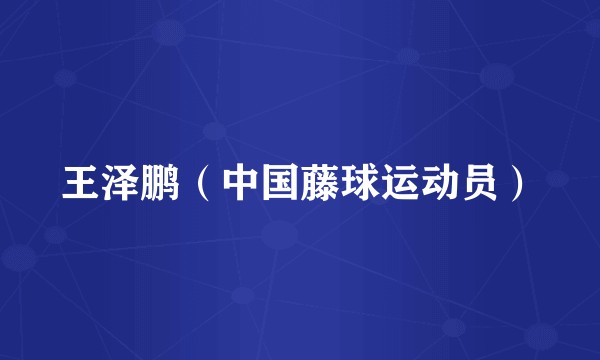 王泽鹏（中国藤球运动员）