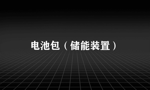 电池包（储能装置）