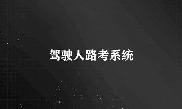 驾驶人路考系统