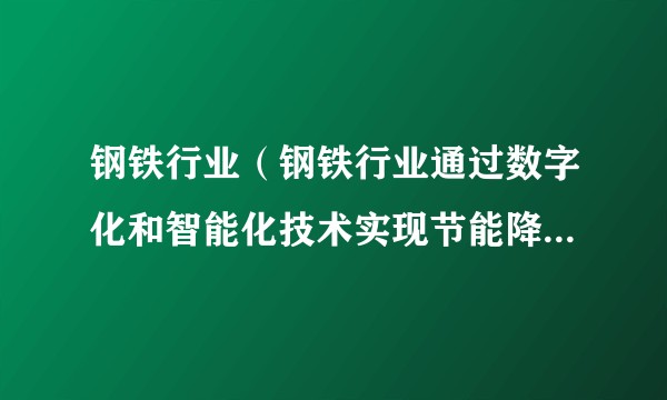 钢铁行业（钢铁行业通过数字化和智能化技术实现节能降碳的绿色转型）