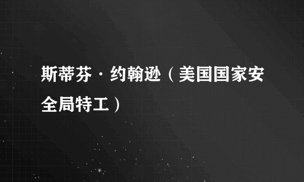 斯蒂芬·约翰逊（美国国家安全局特工）