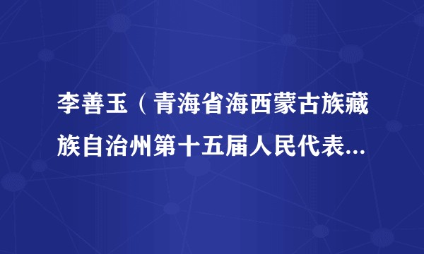 李善玉（青海省海西蒙古族藏族自治州第十五届人民代表大会民族和监察司法委员会主任委员）