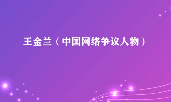 王金兰（中国网络争议人物）