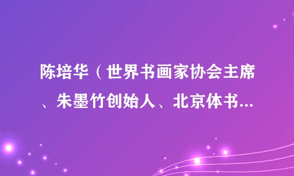 陈培华（世界书画家协会主席、朱墨竹创始人、北京体书法创始人）