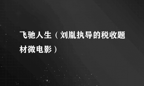 飞驰人生（刘胤执导的税收题材微电影）