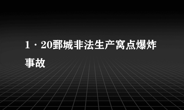 1·20鄄城非法生产窝点爆炸事故