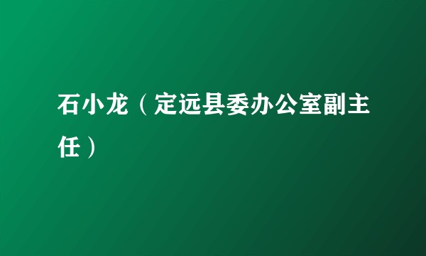 石小龙（定远县委办公室副主任）