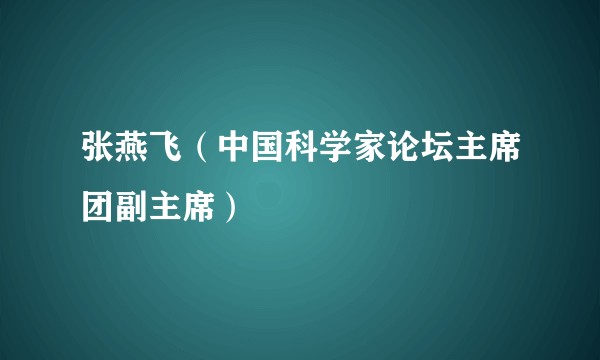 张燕飞（中国科学家论坛主席团副主席）