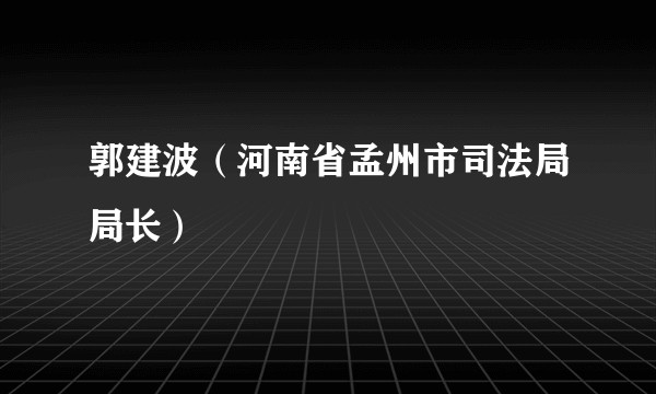 郭建波（河南省孟州市司法局局长）