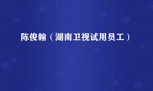 陈俊翰（湖南卫视试用员工）
