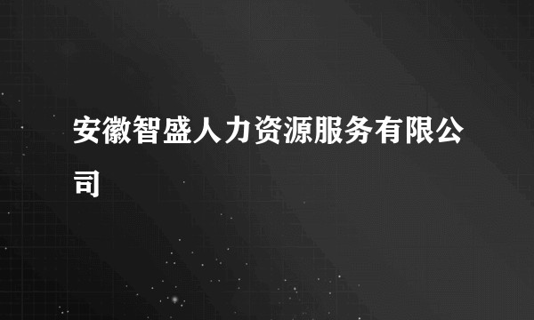 安徽智盛人力资源服务有限公司