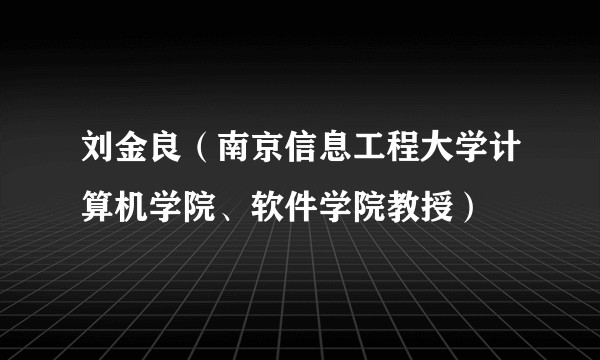 刘金良（南京信息工程大学计算机学院、软件学院教授）