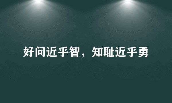 好问近乎智，知耻近乎勇