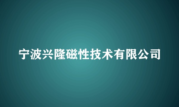 宁波兴隆磁性技术有限公司