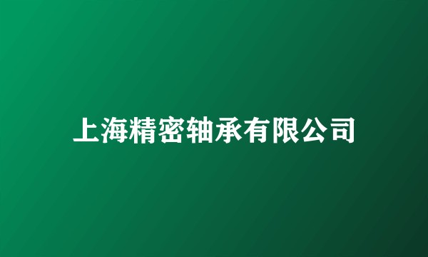 上海精密轴承有限公司