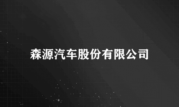 森源汽车股份有限公司