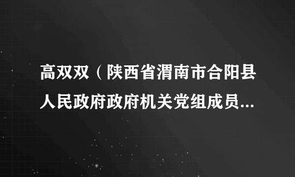高双双（陕西省渭南市合阳县人民政府政府机关党组成员、县纪委监委派驻政府办纪检监察组组长）