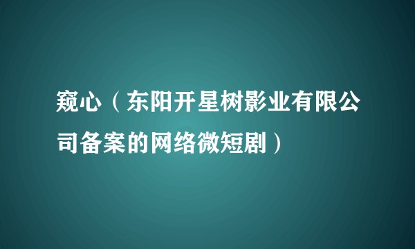 窥心（东阳开星树影业有限公司备案的网络微短剧）