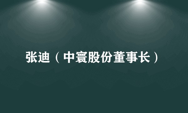 张迪（中寰股份董事长）