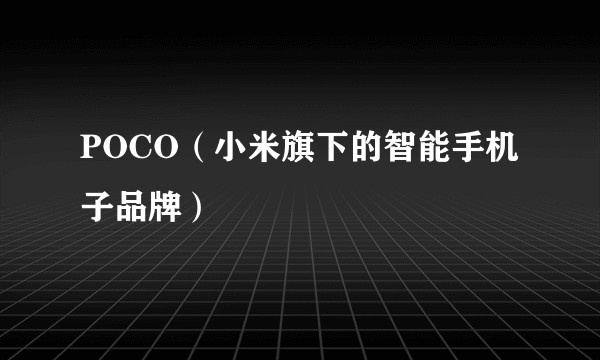 POCO（小米旗下的智能手机子品牌）