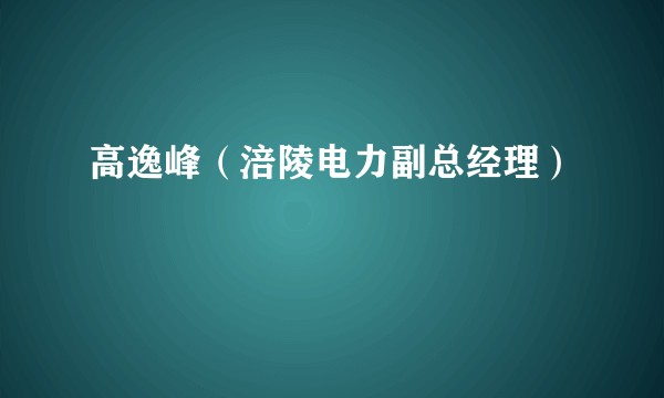 高逸峰（涪陵电力副总经理）
