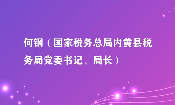 何钢（国家税务总局内黄县税务局党委书记、局长）