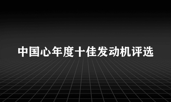 中国心年度十佳发动机评选