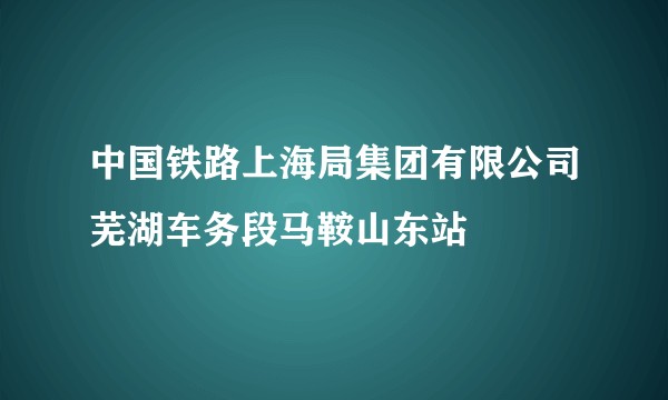 中国铁路上海局集团有限公司芜湖车务段马鞍山东站