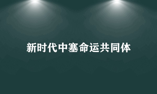 新时代中塞命运共同体