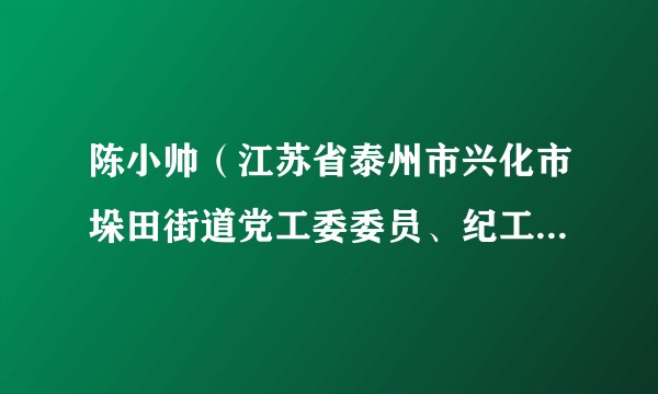 陈小帅(江苏省泰州市兴化市垛田街道党工委委员、纪工委书记)