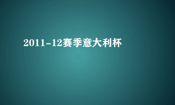 2011-12赛季意大利杯