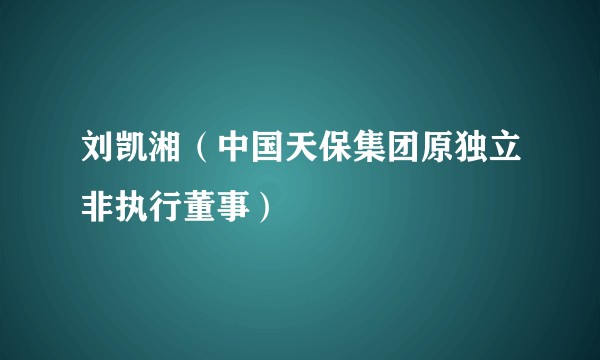 刘凯湘（中国天保集团原独立非执行董事）