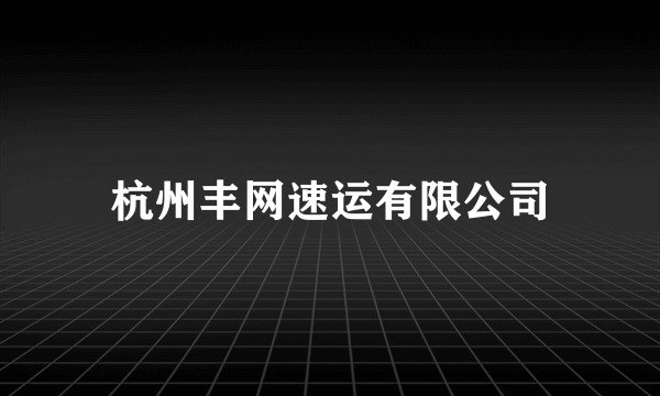 杭州丰网速运有限公司