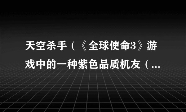 天空杀手（《全球使命3》游戏中的一种紫色品质机友（战斗伙伴））