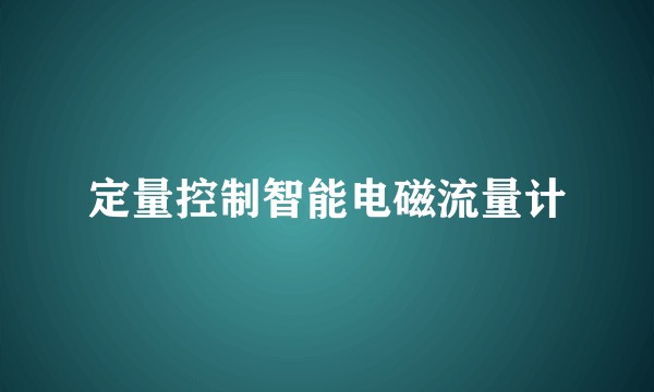 定量控制智能电磁流量计