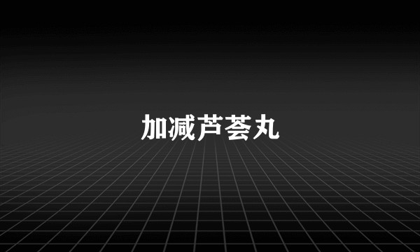 加减芦荟丸