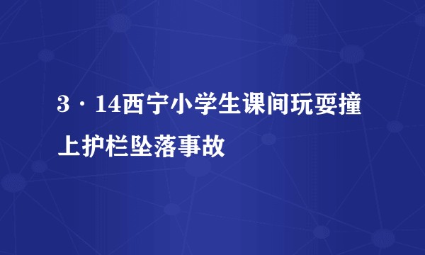 3·14西宁小学生课间玩耍撞上护栏坠落事故
