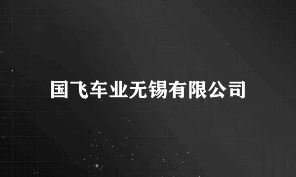 国飞车业无锡有限公司