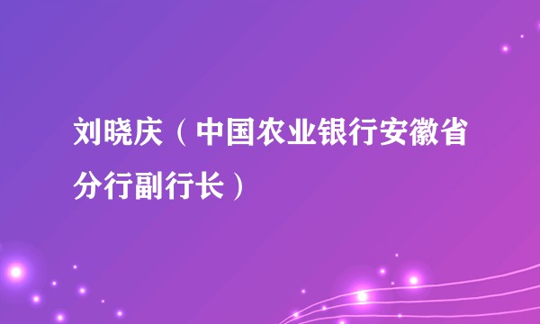 刘晓庆（中国农业银行安徽省分行副行长）