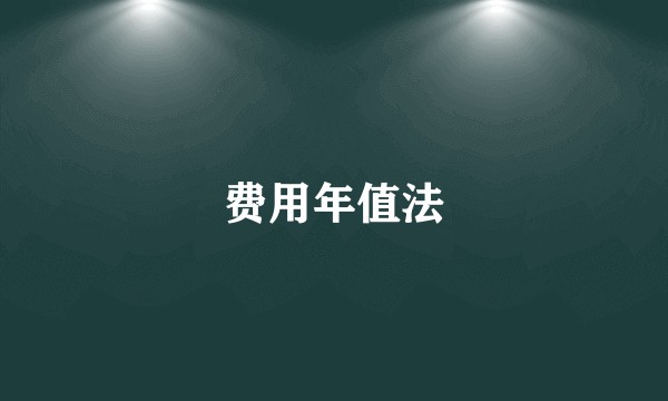 费用年值法