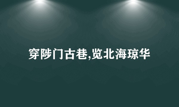 穿陟门古巷,览北海琼华