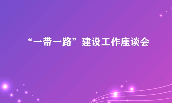“一带一路”建设工作座谈会
