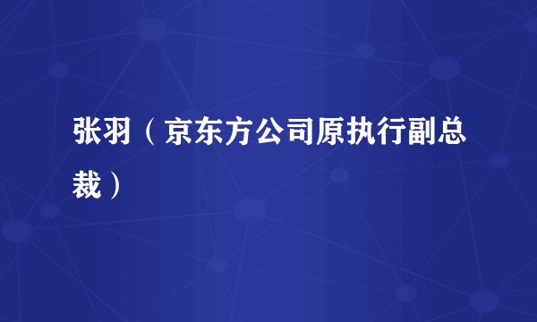 张羽（京东方公司原执行副总裁）