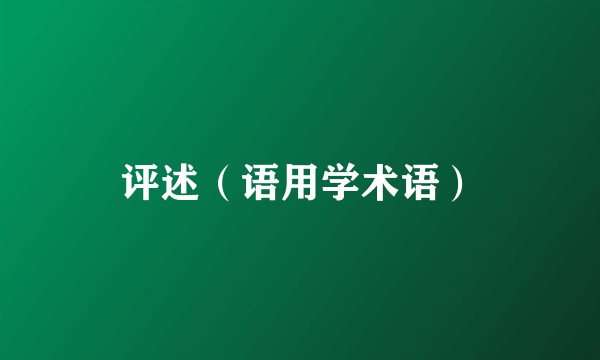 评述（语用学术语）