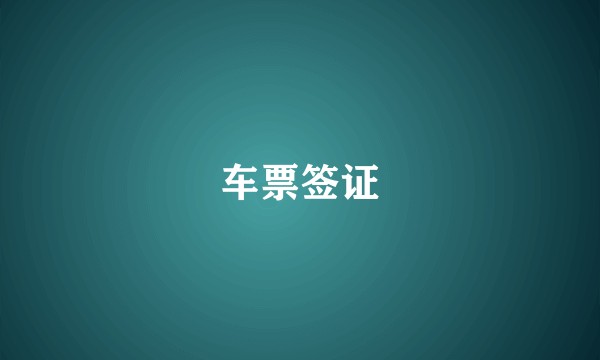 车票签证