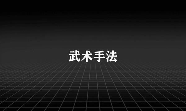 武术手法